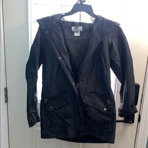 Women's Black Utility Jacket with Hood